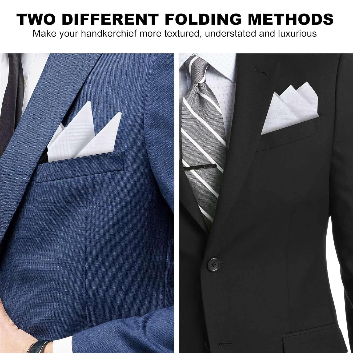 Premium 100% Cotton White Handkerchiefs & Pocket Squares (12-Pack)