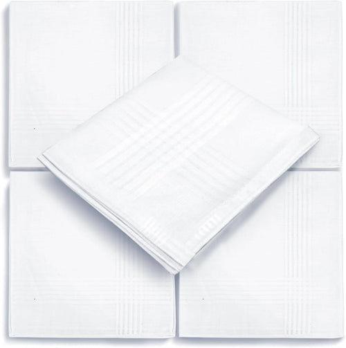 Premium 100% Cotton White Handkerchiefs & Pocket Squares (12-Pack)